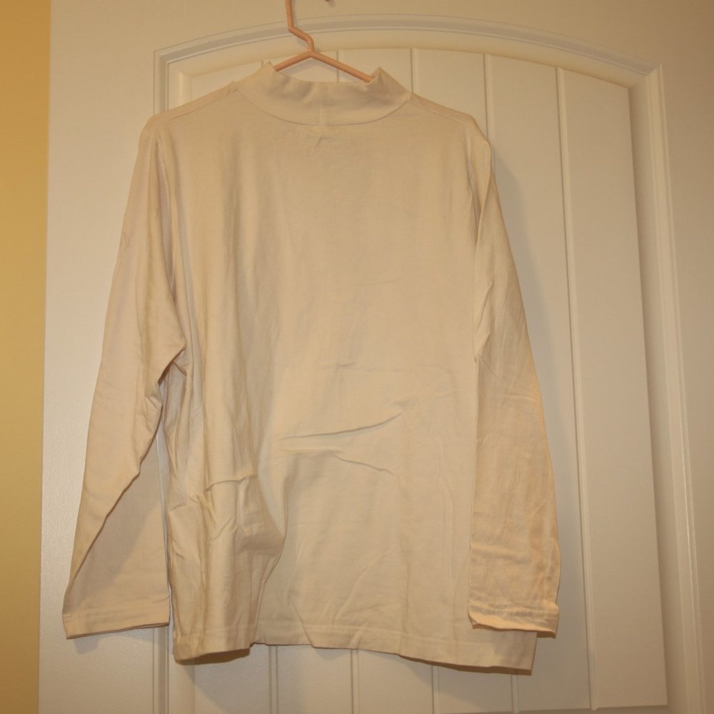 Croft & Barrow Off-White Long Sleeve Mock Neck Tee 2X - Picture 3 of 3
